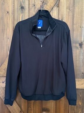 Forrester's Golf Men’s MED 1/4 Zip Black Pullover Windbreaker Lined NWOT